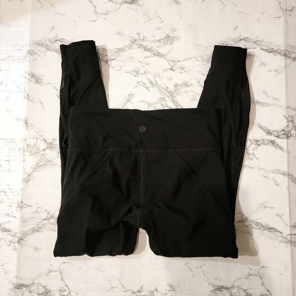 Athleta Mesh Cut Out Salutation 7/8 Black Leggings Size S - Picture 3 of 8